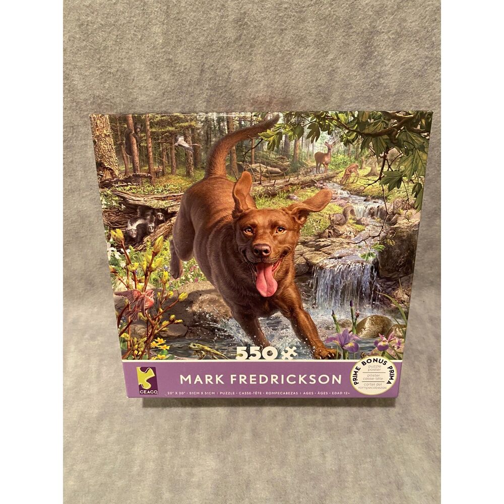 Mark Frederickson Ceaco Chocolate Lab Dog Puzzle 550 pieces NEW with Poster